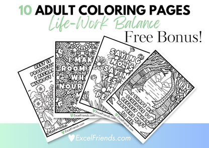 Google Sheets Monthly Planner with Bonus Life-Work Balance Printables