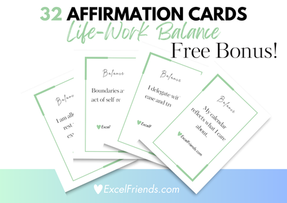 Google Sheets Monthly Planner with Bonus Life-Work Balance Printables
