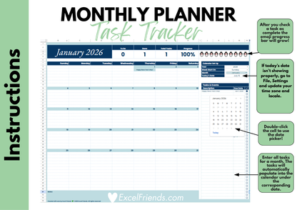 Google Sheets Monthly Planner with Bonus Life-Work Balance Printables